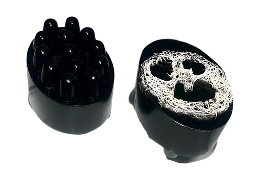 Activated Charcoal Soap with Exfoliating Sponge – Deep Cleansing and Natural Renewal
