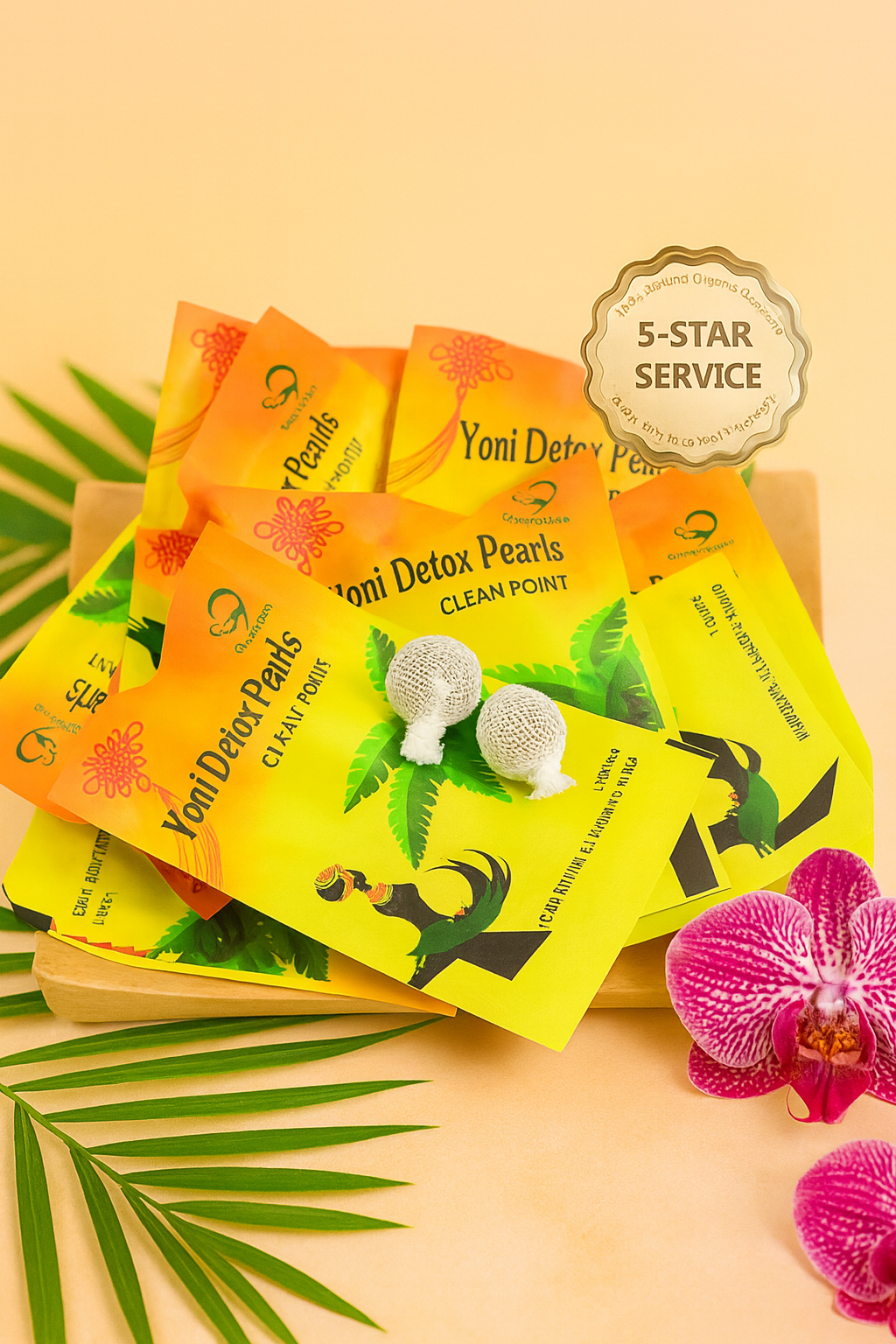 5-Pack Yoni Detox Pearls – Natural Feminine Cleansing | Herbal Vaginal Detox and Intimate Balance