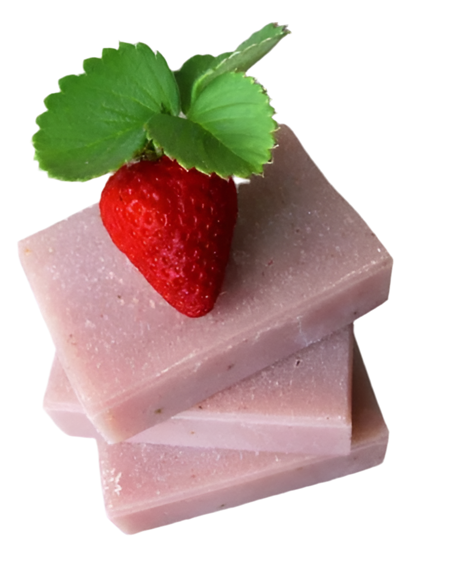 Natural Strawberry Soap with Roses