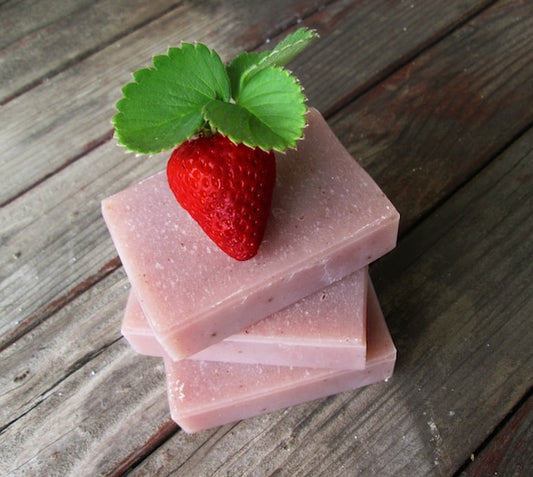 Natural Strawberry Soap with Roses